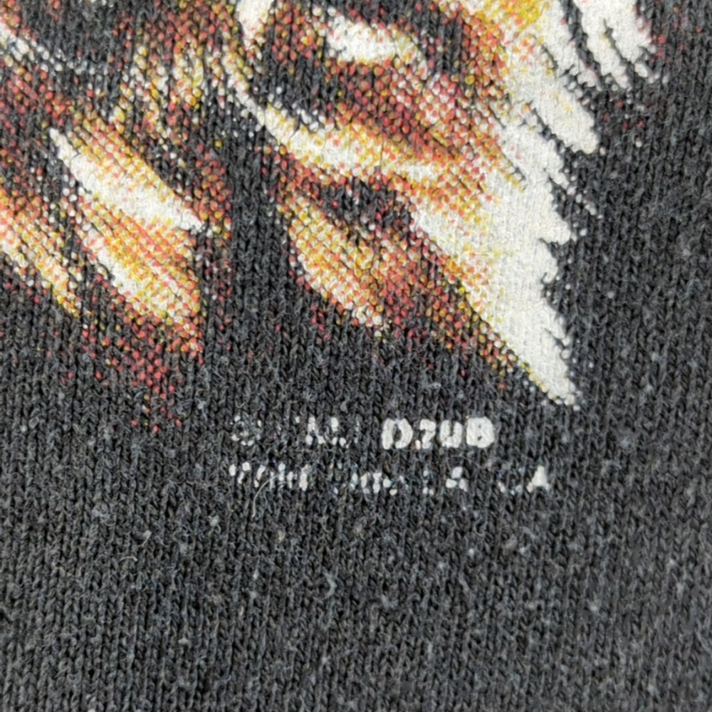 Vintage 90s Fruit of the Loom Wolves Sweatshirt Mens XL Black Moon Graphic - Picture 5 of 10